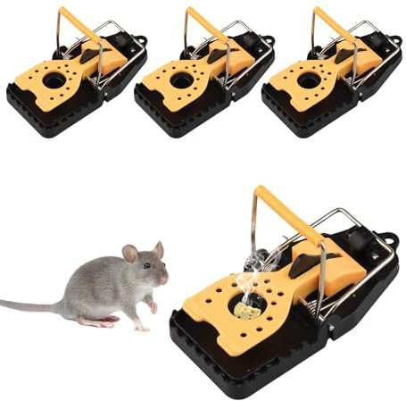 4 Pezzi Trappola per Topi, Trappola Ratti Riutilizzabile, Struttura a Dente di Sega ad Alta Sensibilità, Trappole per Topi da Interno ed Esterno, per cucine,Giardini,Cantine (xiaohao4pcs)
