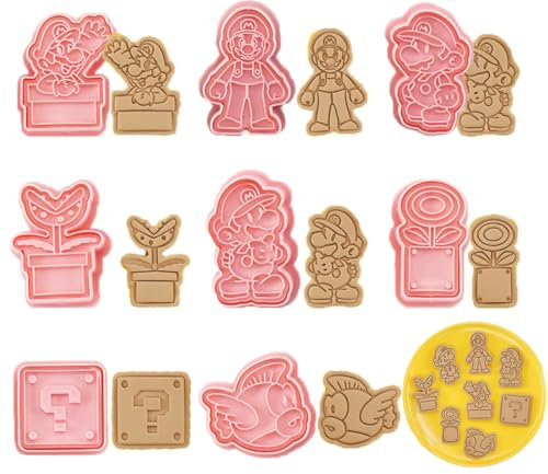 Fondant Plätzchen Ausstecher Set,8 Stück Cartoon Keksausstecher Ausstechförmchen,Kinder Plätzchenformen Brot und Gemüse,Cookie Backen Form Set für Kinder Party