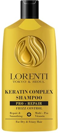 LORENTI TOKYO & SEOUL Keratin Haar-Shampoo 630ml | Intensiv reparierendes Shampoo spendet Feuchtigkeit | Anti-Frizz für sprödes-trockenes Haar