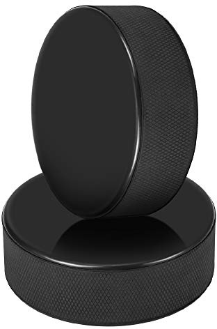 SUNGOOYUE Pucks de Hockey sobre Hielo de 2 Paquetes, con Disco de 3 Piezas para Tomas Potentes y Precisas, Disco de Hockey de Goma Vulcanizado de Planitud, para Practicar y Entrenamiento