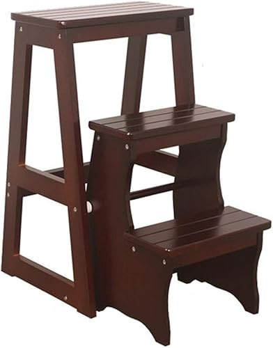 DUANZEYUQA Folding Wooden Step Stool Chair for Home and Garden Use Portable and Lightweight Multifunctional