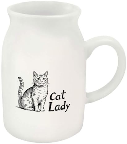 Azeeda 300ml 'Cat Lady with Cat' Ceramic Milk Jug (MJ00017665)