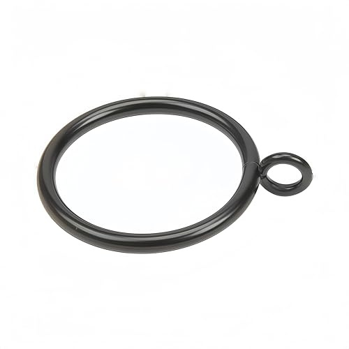 XHLTTBD 45 Pack Black 1.5 Inch Curtain Rings - Heavy Duty Rustproof Iron Eyelets, Smooth Drapery Hardware for 1.2-1.4 Inch Rods, Fits Blackout/Sheer Curtains & Modern Decor