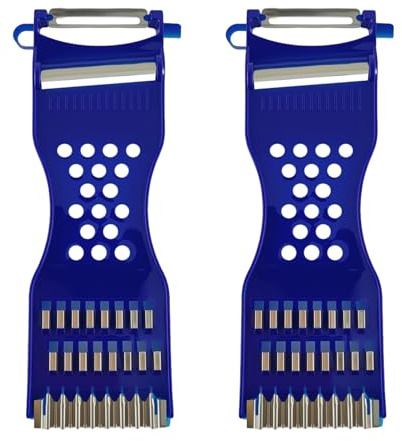 2 Stück 6-in-1 Multifunktions Sparschäler, Obstschäler & Gemüseschäler, Zwiebelschneider, Obstschneider, Küchenhobel, Vegetable Chopper Dicer, Julienne, Für Rechts- und Linkshänder