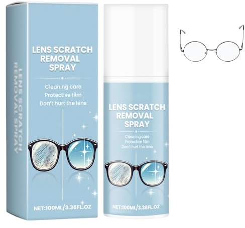 Spray nettoyant de rayures pour lunettes, réparateur de rayures pour lunettes, 100 ml Liquide de réparation de lunettes de verre, spray d'élimination des rayures pour éliminer les rayures sur les