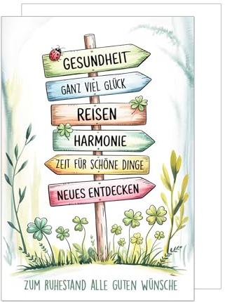 Edition Seidel Premium XXL Maxi Glückwunschkarte zum Ruhestand mit Umschlag Format DIN A4. Ruhestandkarte Grußkarte Karte mit Spruch Arbeit Rente Feierabend für Mann Frau Kollegin Kollege (A4-R1002)