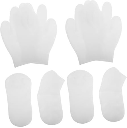 ibasenice 8pcs Silicone Moisturizing Heel Socks for Women Gel Hydrating Socks for Dry Cracked Feet Reusable Foot Care for Spa Pedicure