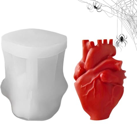 Stampo 3D per Torte a Cuore Umano,Stampo Anatomico Realistico Per Candele A Cuore Umano 3D - Accessorio Multiuso per Creare Dessert Cioccolato Muffin Decorazioni Resina Sapone