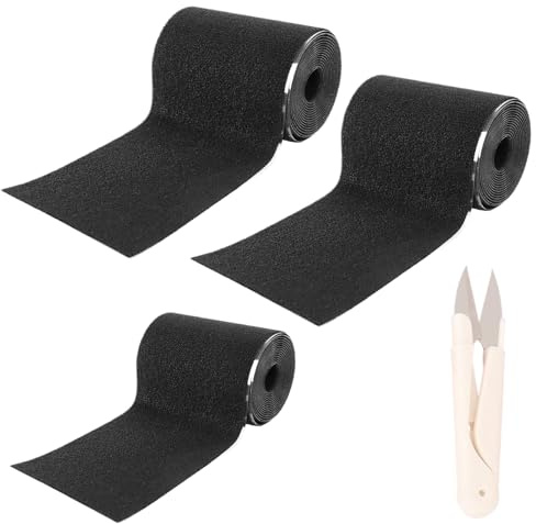 MENUY Flicken Selbstklebend Stoff Textilklebeband Gewebeklebeband Klebeflicken für Textilien Selbstklebender Anwendbar auf Sofa, Autositze, Zelt, Markise, Daunenjacke 10x200cm 5x160cm (Schwarz)