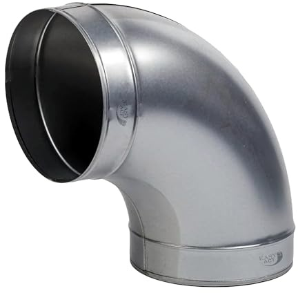 Easy Act Bogen 90° Ø 250 mm aus verzinktem Stahl, Lüftungsrohrbogen für Umlenkung des Luftstroms, Rohrbogen für Lüftungsanlagen