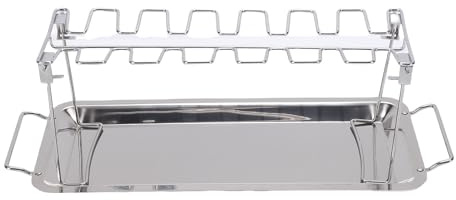 Phefop Paquet de 2 Grilles de Cuisse de Poulet, Support de Pilon en Acier Inoxydable avec égouttoir pour Fours et Grils pour Une Cuisson Parfaite au Barbecue