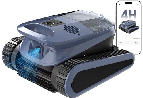 (2026 New) 240-Min Cordless Robotic Pool Cleaner, Wall-Climbing, 2 Brushes&Motors, Enhanced Waterline Care, Smart Wavepath Navigation, Pool Robot for Inground Pools up to 3,230 Sq.ft