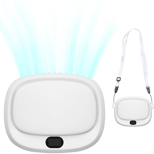 Mini ventilador portátil USB con 5 velocidades ajustables, multifuncional, batería recargable y pantalla LED, ventilador de mano, ventilador de bolsillo para casa, viaje, oficina, blanco
