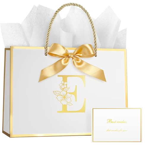 Vicloon Geschenktüte Geburtstag, Papier Geschenktüten mit Schleife | 1 Grußkarten + 3 Seidenpapier, Geschenktaschen mit Henkel, Männer Frauen Birthday Gift Bag, Geschenkverpackung für Geschenk