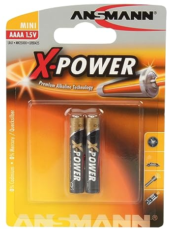 ANSMANN (2er-Pack) 1,5V Alkaline AAAA Batterie (Sondergröße AAAA/LR61) Batterie für Stylus Surface Pro/Dell Venue Pro Tablet, Leuchtie Hunde Leuchthalsbänder