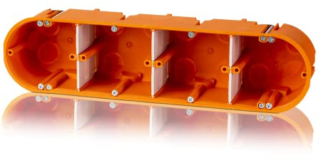 f-tronic Hohlwand-Gerätedose massiv, 4-fach, 60mm tief, HW40, Inhalt: 5, 5 Stück