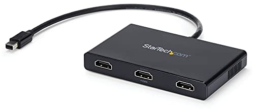 StarTech.com Adattatore multi monitor a 3 porte, Hub MST Mini DisplayPort a HDMI, Triplo 1080p o doppio 4K 30Hz, Video splitter in modalità desktop esteso solo su Windows, mDP 1.2 a 3x HDMI, MSTMDP123HD