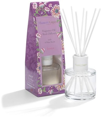 Hassett Green London - Exotica Pear & Melon - Fragrance Oil Reed Diffuser - 100ml Glass Bottle with 8 Fibre Reeds