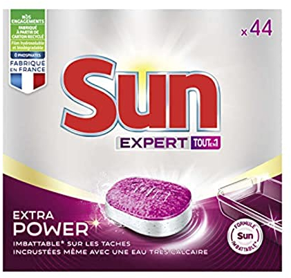 Sun Tablettes pour lave-vaisselle Extra Power - La boîte de 44, 770g