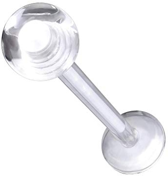 Paula & Fritz® UNIVERSAL Stud Labret Monroe Cartilage Lippen-Piercing Clear Halbkugel ALLE Größen Acryl Bioflex