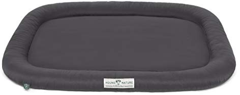 HOUND & NATURE Hundekissen Arosa - weiches Liegekissen für kleinere Hunde - Öko-Hundebett waschbar, hygienisch, robust & nachhaltig (S - 72x44 cm - Grau)