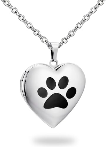 Collier avec médaillon en forme de cœur PHOCKSIN en argent pour filles, médaillons en argent pour femmes en cadeau d'anniversaire avec texte gravé, médaillon photo pouvant contenir des images, Acier