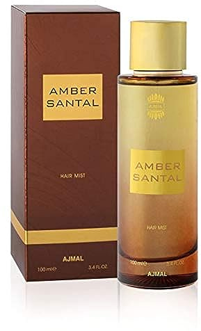 Ajmal Amber Santal Hair Mist 100ml | Amber & Sandalwood Hair Fragrance | Light Perfumed Hair Spray | Crafted in Dubai