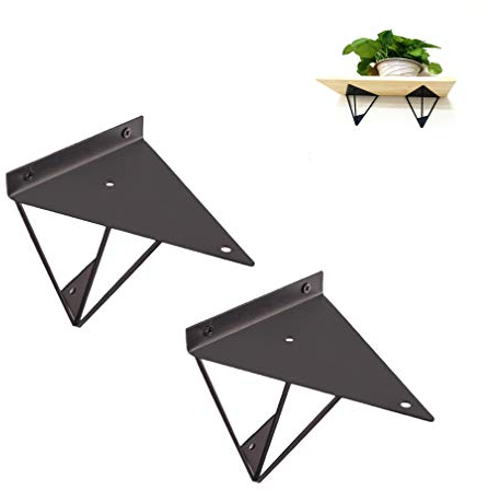 Schwerlast Regalhalterungen,Dreieck Regalwinkel Wandregal RegalträGer,Platzersparnis,Mehrere Größen Verfügbar,3 Farben,mit Schrauben,2 Stück (15cm/5.9in,black)