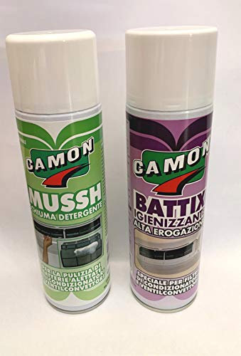 Trattamento Sanificante Completo Climatizzatori Camon MUSSH Detergente 500 ml + BATTIX Igienizzante 500 ml