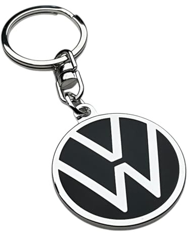 Volkswagen 000087010BQ Schlüsselanhänger mit dem neuem VW Logo, schwarz, Durchmesser 37mm