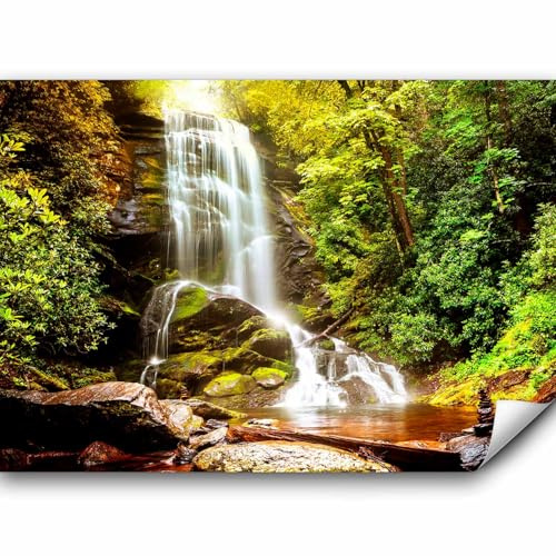 murando - Fototapete selbstklebend Wasserfall, 343x256 cm, Schlafzimmer | Selbstklebend ohne Kleister, Full HD Druck, ideal fürs Wohn- oder Schlafzimmer, schnelle Montage, lichtbeständig, geruchsfrei