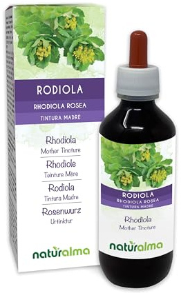 Rosenwurz (Rhodiola rosea oder Sedum roseum) Wurzeln Alkoholfreier Urtinktur Naturalma - Flüssig-Extrakt Tropfen 200 ml - Nahrungsergänzungsmittel - Veganer