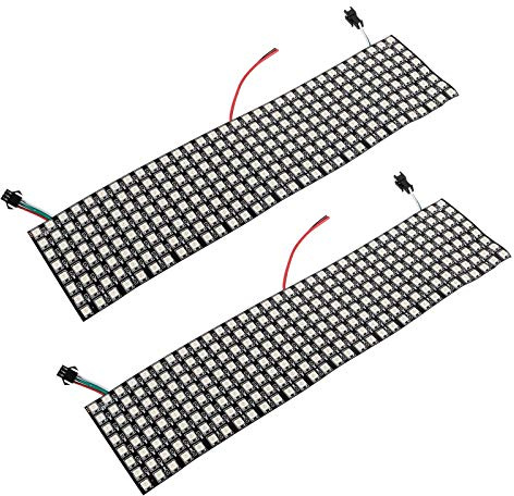 2 x WS2812B ECO RGB Legierungsdrähte 5050SMD einzeln adressierbar 8 x 32 256 Pixel LED Matrix Flexible FPCB Vollfarbe funktioniert mit K-1000C, SP107E, etc. Controller Bild Video Text Display DC 5V