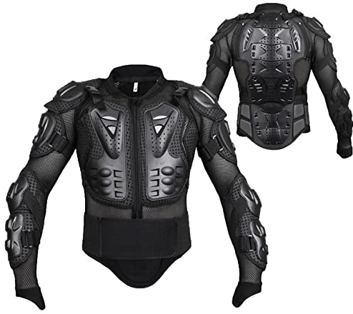 MAOTN Offroad motorradrüstung für Erwachsene, gepanzerter ganzkörper rennanzug, protektorenweste，Brust rücken beschützer Gear，protektorenjacke Protektor,ski, go Kart Herren,Black,5XL