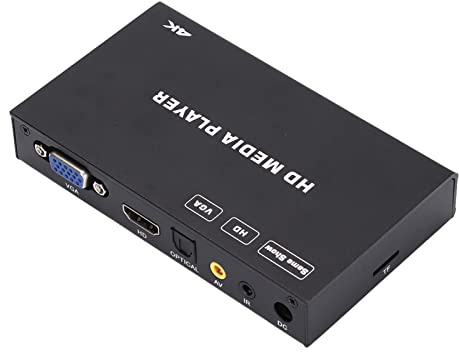 Reproductor Multimedia 4K HD H.265 Interfaz Multimedia HD Y Salida VGa Reproductor Multifunción con Nanotecnología Soporte Pantalla de TV 4K 60FPS con Control Remoto (UE)