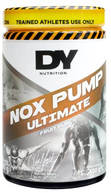 DY Nutrition - NOX Pump Pre Workout Powder | 350mg Caffeine | Fruit Punch Flavour | High Performance Preworkout for Focus, Pump & Energy with L-Citrulline, Beta Alanine, L-Tyrosine. 400g. 20 Servings