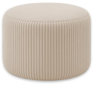 chilly pilley Sitzhocker Cord Gaming Sitzsack Wasserfest Hocker Abnehmbar Bezug mit EPS-Füllung Runden Sitzkissen für Kinder und Erwachsene viele Farben zur Auswahl (Cremefarbig)