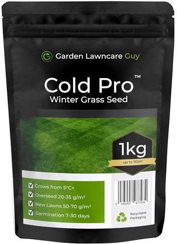 ColdPro™ for Fast Growing Winter Grass Seeds - Germinates in Low Temperatures - Hard Wearing Lawn - Garden Lawncare Guy (1kg)