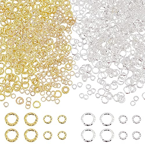 PandaHall 1000 Stück Geschlossene Biegeringe 4.5 mm 3 mm Metallring Cabochons Schmuckherstellung Ringe Runde Nail Art Cabochons Für DIY Ohrring Halskette Armband Schmuckherstellung Nail Art