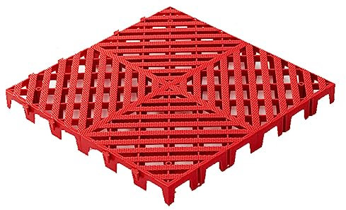 HJLKDYM Tapis De Sol Modulaire À Emboîtement pour L'extérieur, Dalles De Drainage en Caoutchouc, Tapis De Sol en Caoutchouc À Emboîtement pour Piscine Garage (Couleur : Rosso, Taille : 5pcs)