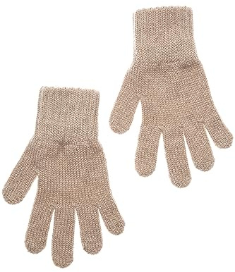KNITAS Gestrickte Fingerhandschuhe aus Wolle für Baby Kinder, Warme Doppellagen Winterhandschuhe für Jungen, Mädchen 1-8 Jahre, Bequeme Weiche Handschuhe in der Farbe Beige, Grau, Rosa