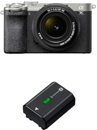 Sony Alpha 7CII di Sony | Fotocamera mirrorless full-frame (compatta, 33 MP, autofocus in tempo reale, 10 fps, video in 4K, display touch orientabile) + Lente SEL2860 + batteria NP-FZ100 (Argento)