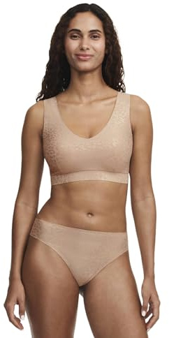 Chantelle Weicher, dehnbarer, gepolsterter V-Ausschnitt BH, Leoparden-Schimmer, XL/XXL