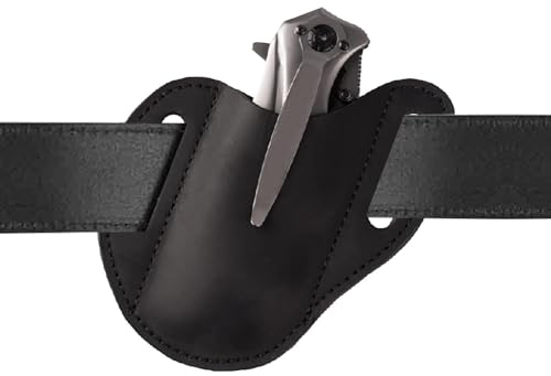 Tytlyworth Pocket Knives Holder, Men Leather Organizer Sheath for Folding Knives, Pocket Knives Holder with Belt Clip, Men Leather Organizer Sheath, Leather Knives Sheath Belt for Most Pocket Knives