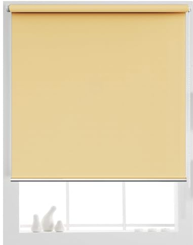 Seitenzug Springrollos 105 x 150 cm Tag-Nacht-Rollo ohne Bohren, Verdunkelung Dachfenster Rollo, Verdunkelungsrollo Klemmrollo Thermorollo, für Alle Fenster ohne Bohren, Beige