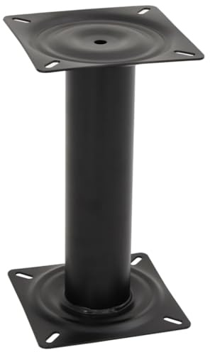 vidaXL Boat Seat Pedestal, Adjustable Height Mount Boat Seat Mount Base for Jon Boat Seats, Chair Post Base Kit Swivel Boat Seat Base, Black Steel