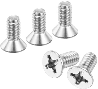uxcell 100 pcs #12-24x1/2 inches Machine Screws Phillips Pan Cross Head Screws Fasteners Bolts 304 Stainless Steel Silver for Wall Socket,House Repairs