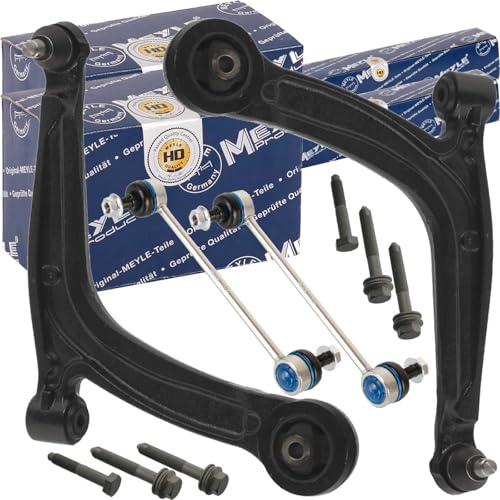 2x Meyle Hd Querlenker+Koppelstange Vorderachse links Recht | 2x 216 050 0045/HD+0044/HD+2160600000/HD Kompatibel mit 500 (312_),500 C (312_),500C / 595C / 695C,KA (RU8)