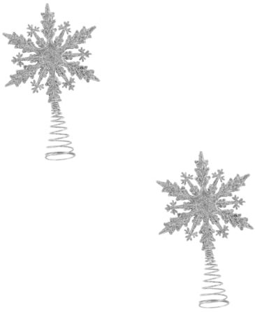 Cabilock Christbaumspitze Anthrazit 2 Stück Baumkronen Sterndekoration Retro Vintage Heimdekoration Weihnachtsstern Dekoration Weihnachtsbaumschmuck Goldfarbener Weihnachtsbaumschmuck Baumstern