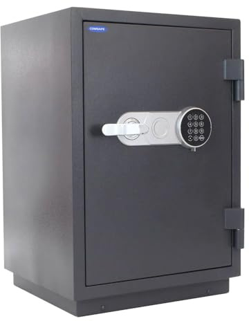 FELGNER Möbeltresor FIRE SHIELD 71 mit Elektronikschloss | hochsicherer Stahl-Tresor für Dokumente und Wertsachen | Feuerschutz 60 Minuten | mit Fachboden und abschließbarer Stahllade | Anthrazit